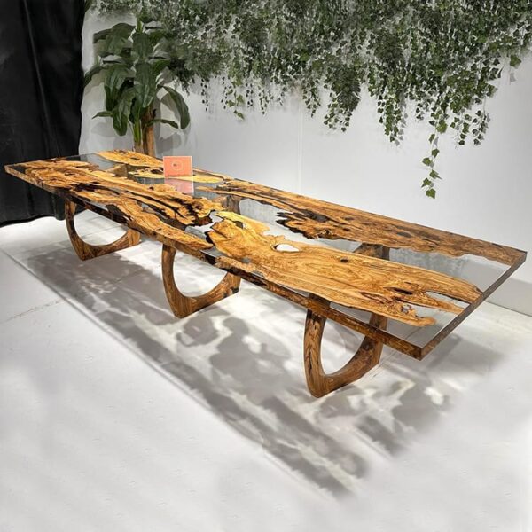 LGT18-Extra Large Olive Wood Epoxy Conference Table