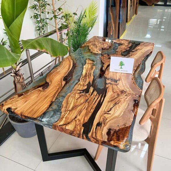 LGT61-Custom live edge epoxy resin dining table - Image 2