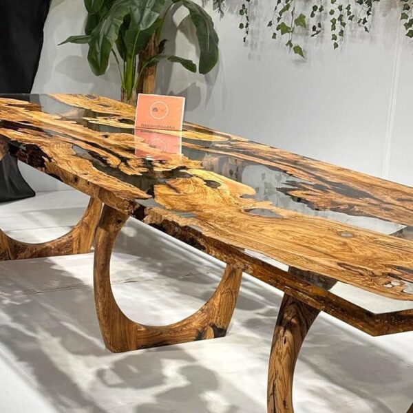 LGT18-Extra Large Olive Wood Epoxy Conference Table - Image 2