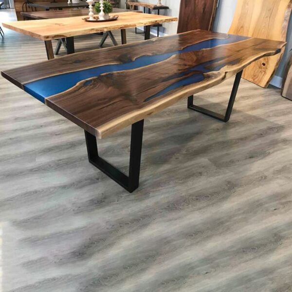 LGT54-Everglade Live Edge Walnut Epoxy River Table - Image 2
